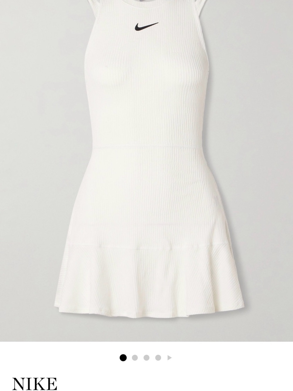 Nike White Ribbed High-Neck Mini Tennis Dress